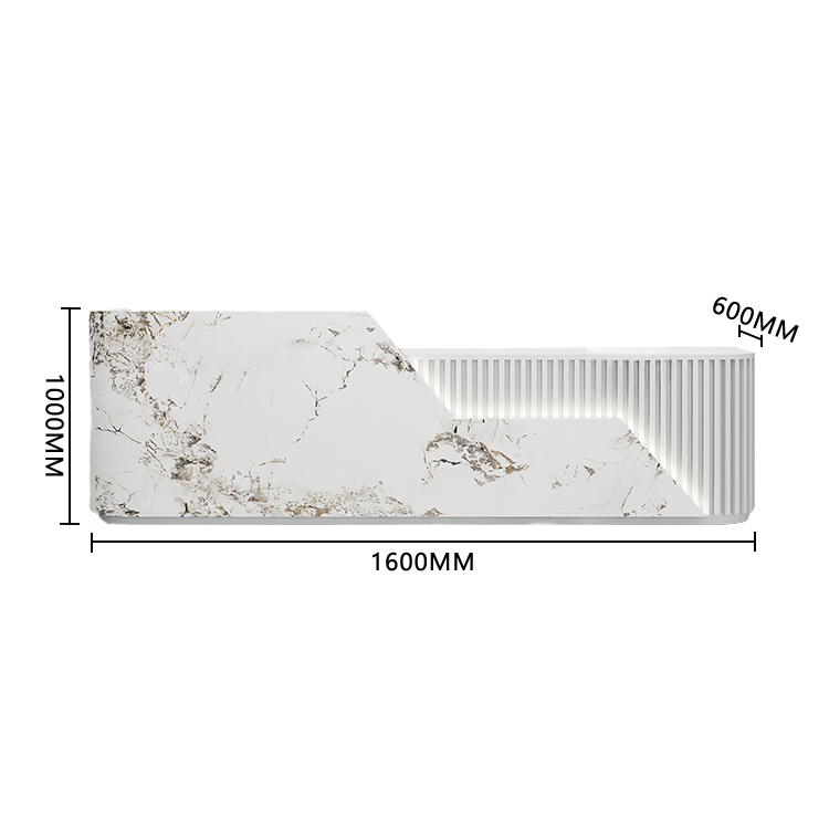 エントランス受付 レジカウンター フロント 店舗用 サロン 大容量収納 耐久性 ベージュ カスタマイズ可能 JDQT-BODS-N010