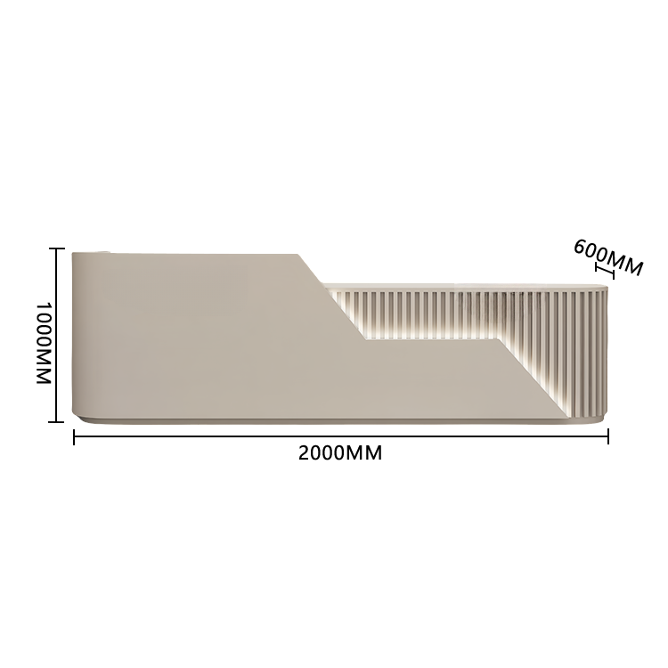 エントランス受付 レジカウンター フロント 店舗用 サロン 大容量収納 耐久性 ベージュ カスタマイズ可能 JDQT-BODS-N010