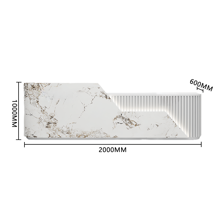 エントランス受付 レジカウンター フロント 店舗用 サロン 大容量収納 耐久性 ベージュ カスタマイズ可能 JDQT-BODS-N010