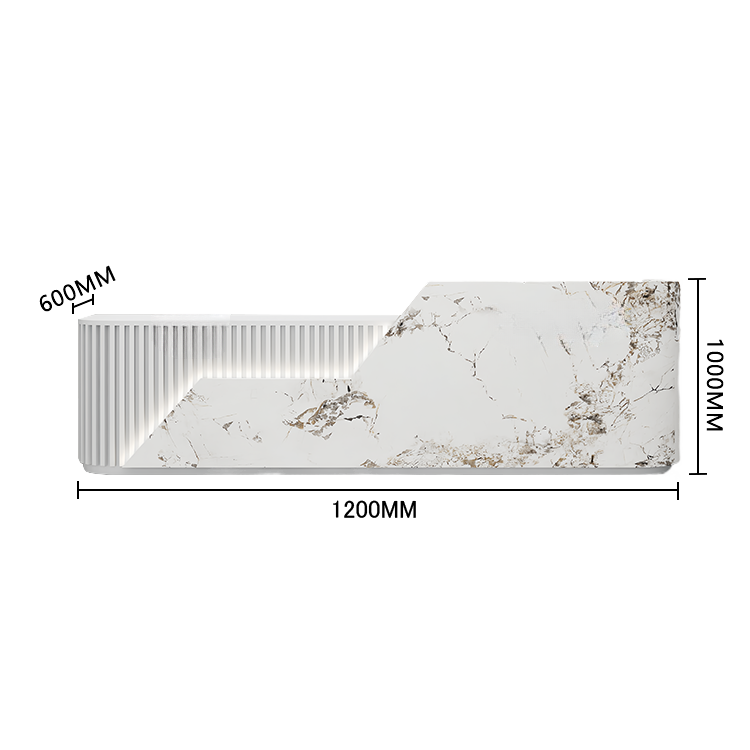 エントランス受付 レジカウンター フロント 店舗用 サロン 大容量収納 耐久性 ベージュ カスタマイズ可能 JDQT-BODS-N010