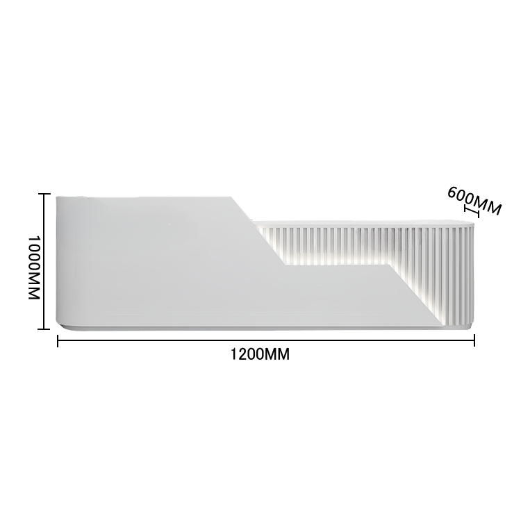 エントランス受付 レジカウンター フロント 店舗用 サロン 大容量収納 耐久性 ベージュ カスタマイズ可能 JDQT-BODS-N010