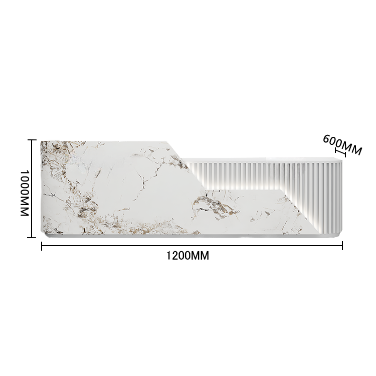 エントランス受付 レジカウンター フロント 店舗用 サロン 大容量収納 耐久性 ベージュ カスタマイズ可能 JDQT-BODS-N010