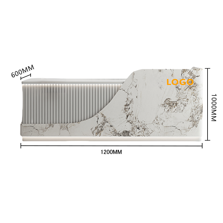 受付カウンター レジカウンター 受付台 エントランス受付 サロン 大容量収納 ベージュ カスタマイズ可能 JDQT-BODS-N012