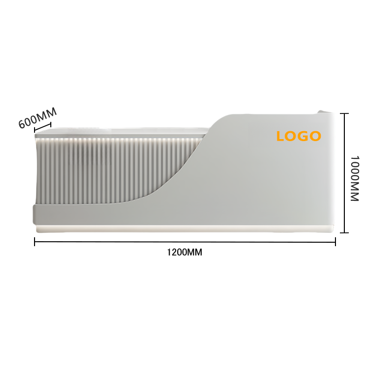 受付カウンター レジカウンター 受付台 エントランス受付 サロン 大容量収納 ベージュ カスタマイズ可能 JDQT-BODS-N012