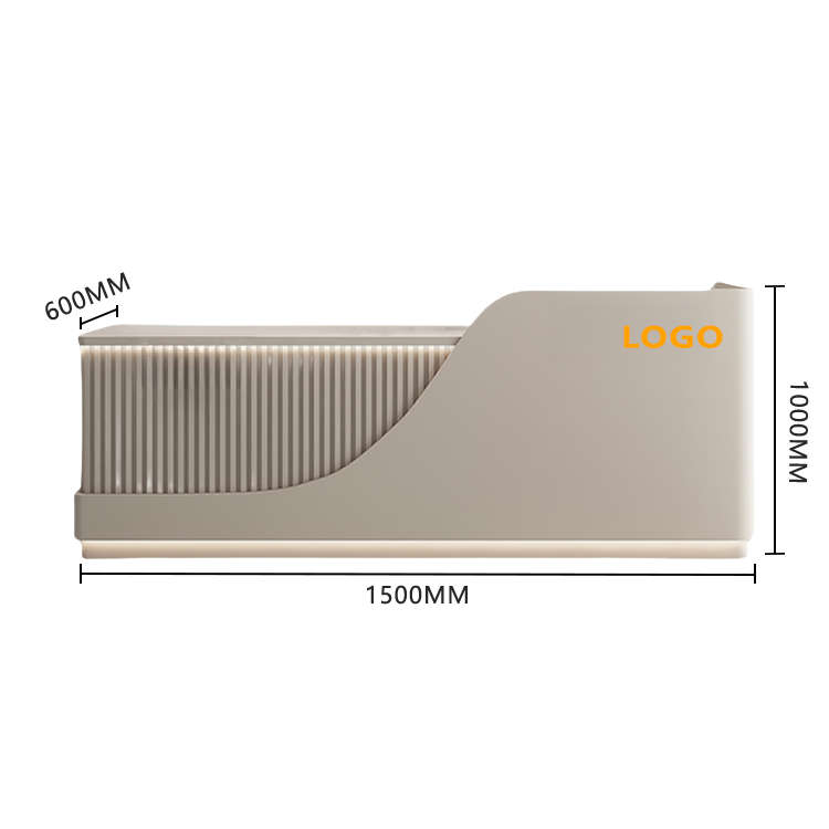 受付カウンター レジカウンター 受付台 エントランス受付 サロン 大容量収納 ベージュ カスタマイズ可能 JDQT-BODS-N012