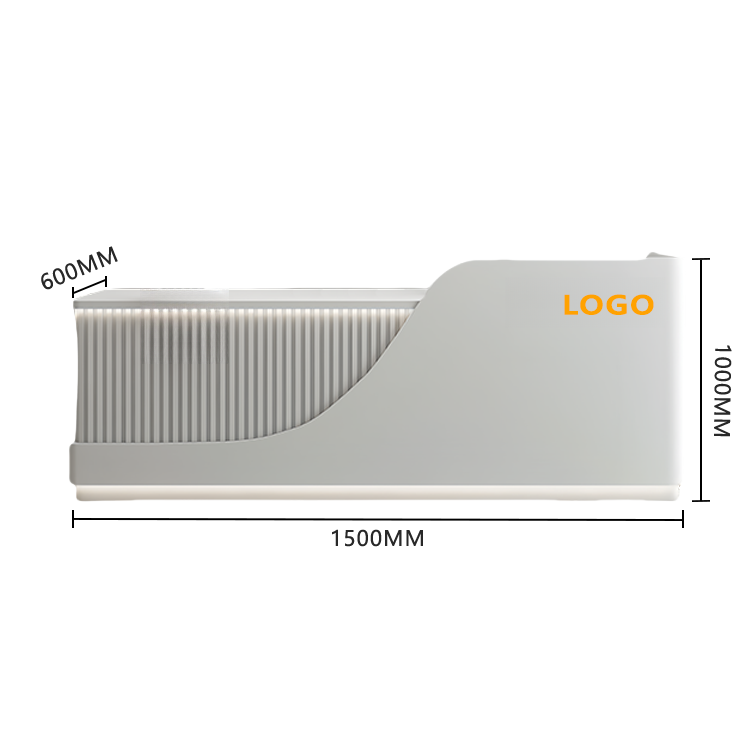 受付カウンター レジカウンター 受付台 エントランス受付 サロン 大容量収納 ベージュ カスタマイズ可能 JDQT-BODS-N012