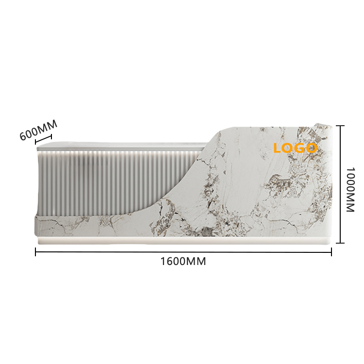 受付カウンター レジカウンター 受付台 エントランス受付 サロン 大容量収納 ベージュ カスタマイズ可能 JDQT-BODS-N012