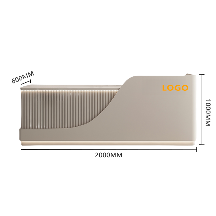受付カウンター レジカウンター 受付台 エントランス受付 サロン 大容量収納 ベージュ カスタマイズ可能 JDQT-BODS-N012