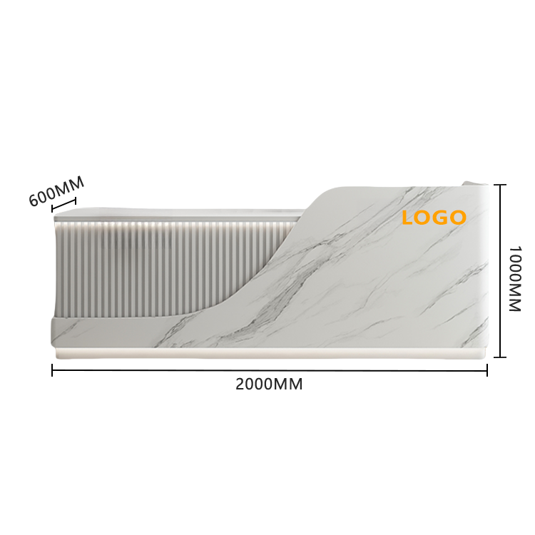 受付カウンター レジカウンター 受付台 エントランス受付 サロン 大容量収納 ベージュ カスタマイズ可能 JDQT-BODS-N012