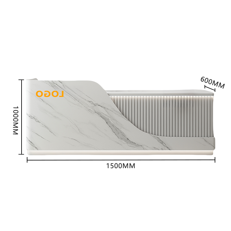 受付カウンター レジカウンター 受付台 エントランス受付 サロン 大容量収納 ベージュ カスタマイズ可能 JDQT-BODS-N012