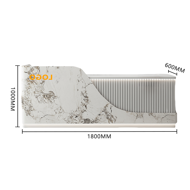 受付カウンター レジカウンター 受付台 エントランス受付 サロン 大容量収納 ベージュ カスタマイズ可能 JDQT-BODS-N012