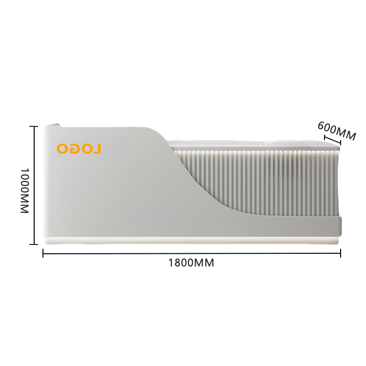 受付カウンター レジカウンター 受付台 エントランス受付 サロン 大容量収納 ベージュ カスタマイズ可能 JDQT-BODS-N012
