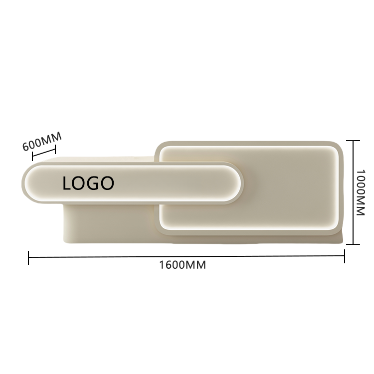 受付カウンター レジカウンター 店舗用 サロン 広々としたスペース 大容量収納 ベージュ カスタマイズ可能 JDQT-BODS-N017