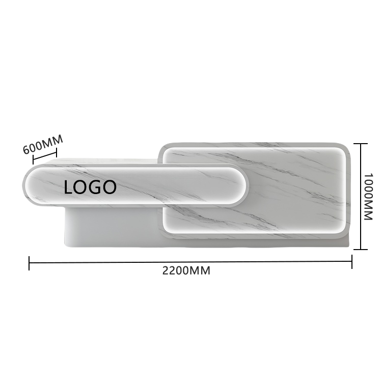 受付カウンター レジカウンター 店舗用 サロン 広々としたスペース 大容量収納 ベージュ カスタマイズ可能 JDQT-BODS-N017