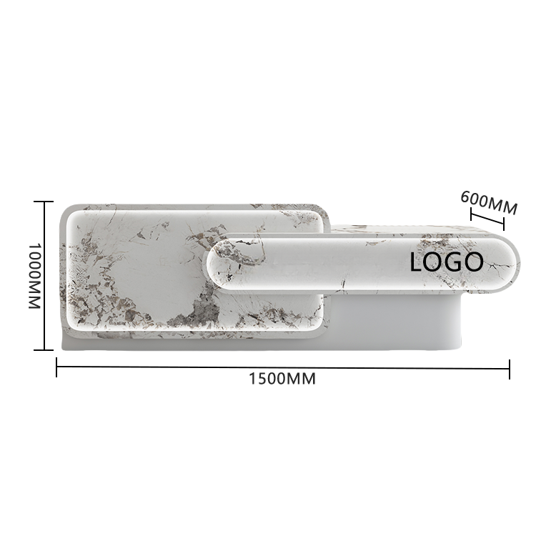 受付カウンター レジカウンター 店舗用 サロン 広々としたスペース 大容量収納 ベージュ カスタマイズ可能 JDQT-BODS-N017