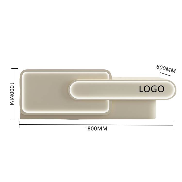 受付カウンター レジカウンター 店舗用 サロン 広々としたスペース 大容量収納 ベージュ カスタマイズ可能 JDQT-BODS-N017