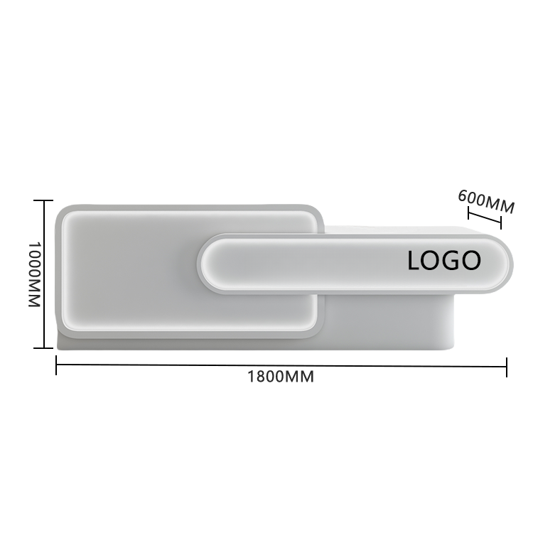 受付カウンター レジカウンター 店舗用 サロン 広々としたスペース 大容量収納 ベージュ カスタマイズ可能 JDQT-BODS-N017