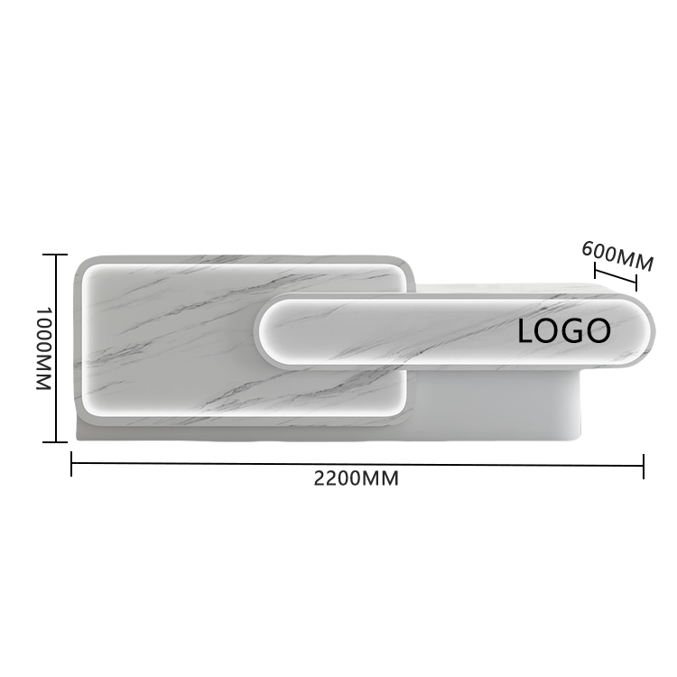 受付カウンター レジカウンター 店舗用 サロン 広々としたスペース 大容量収納 ベージュ カスタマイズ可能 JDQT-BODS-N017