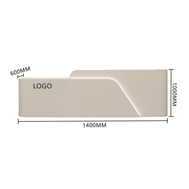 受付カウンター レジカウンター 受付台 店舗用 サロン 焼付塗装 大容量収納 ベージュ カスタマイズ可能 JDQT-BODS-N018