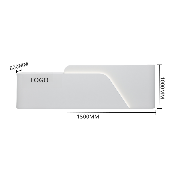 受付カウンター レジカウンター 受付台 店舗用 サロン 焼付塗装 大容量収納 ベージュ カスタマイズ可能 JDQT-BODS-N018