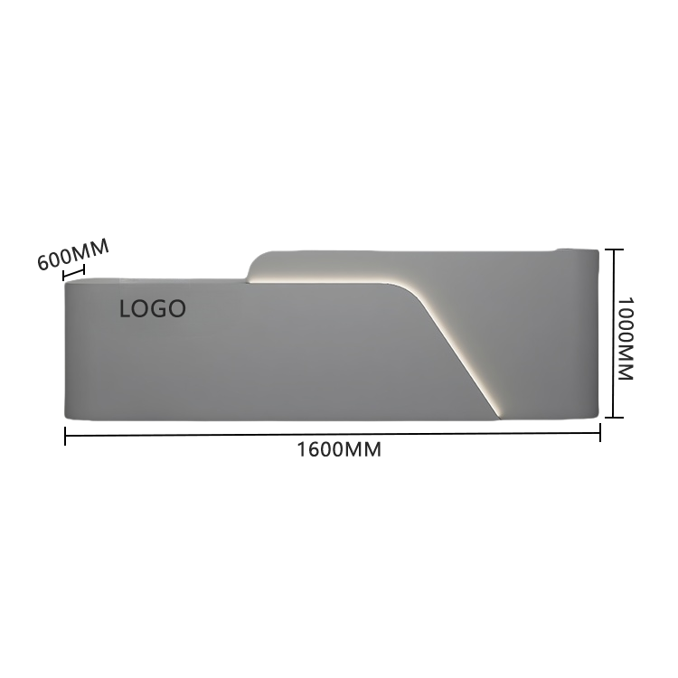 受付カウンター レジカウンター 受付台 店舗用 サロン 焼付塗装 大容量収納 ベージュ カスタマイズ可能 JDQT-BODS-N018