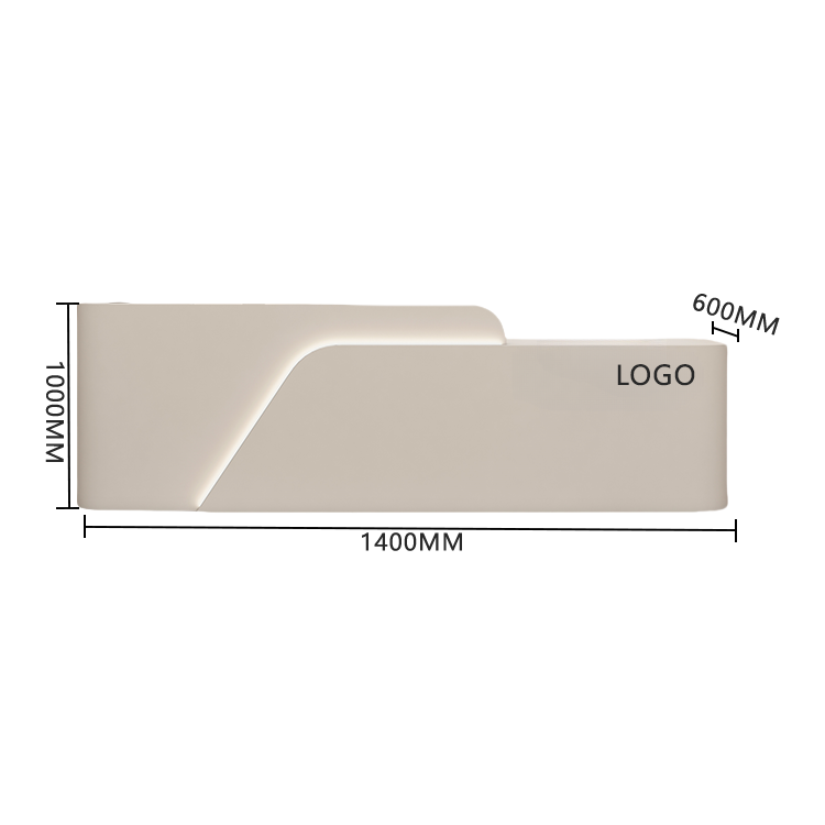 受付カウンター レジカウンター 受付台 店舗用 サロン 焼付塗装 大容量収納 ベージュ カスタマイズ可能 JDQT-BODS-N018