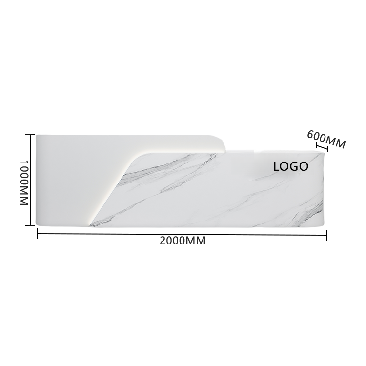 受付カウンター レジカウンター 受付台 店舗用 サロン 焼付塗装 大容量収納 ベージュ カスタマイズ可能 JDQT-BODS-N018