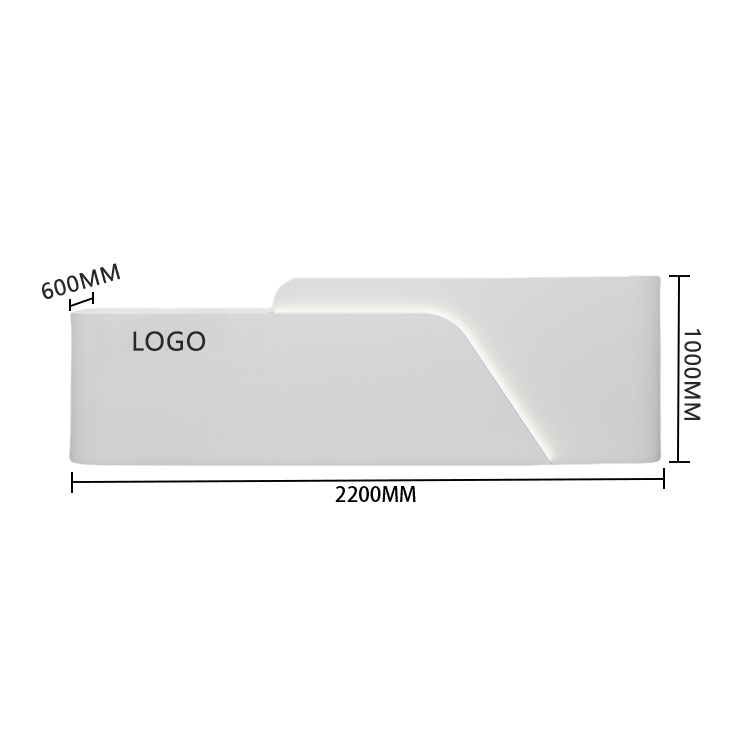 受付カウンター レジカウンター 受付台 店舗用 サロン 焼付塗装 大容量収納 ベージュ カスタマイズ可能 JDQT-BODS-N018