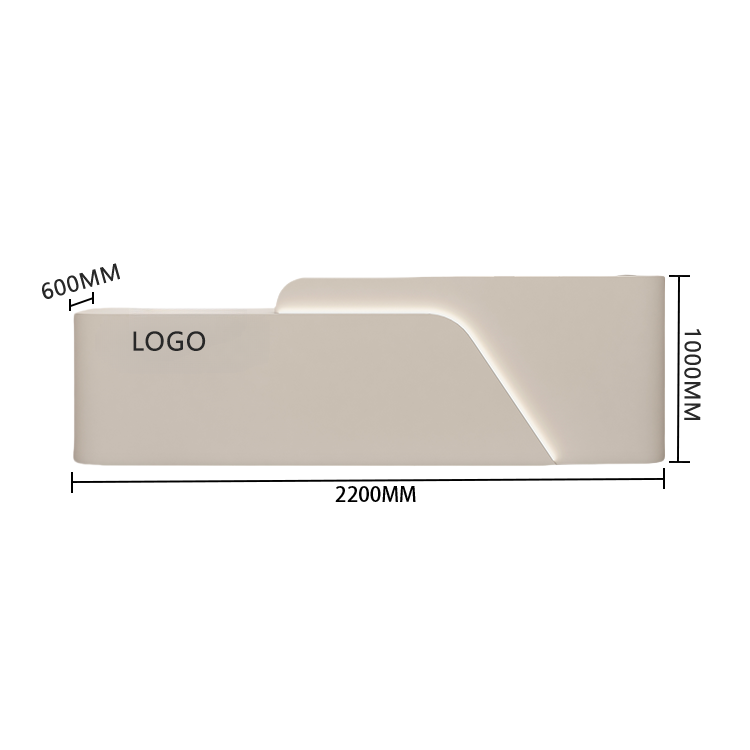 受付カウンター レジカウンター 受付台 店舗用 サロン 焼付塗装 大容量収納 ベージュ カスタマイズ可能 JDQT-BODS-N018