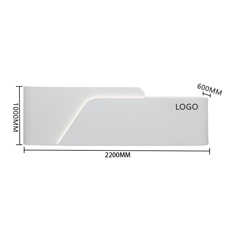 受付カウンター レジカウンター 受付台 店舗用 サロン 焼付塗装 大容量収納 ベージュ カスタマイズ可能 JDQT-BODS-N018