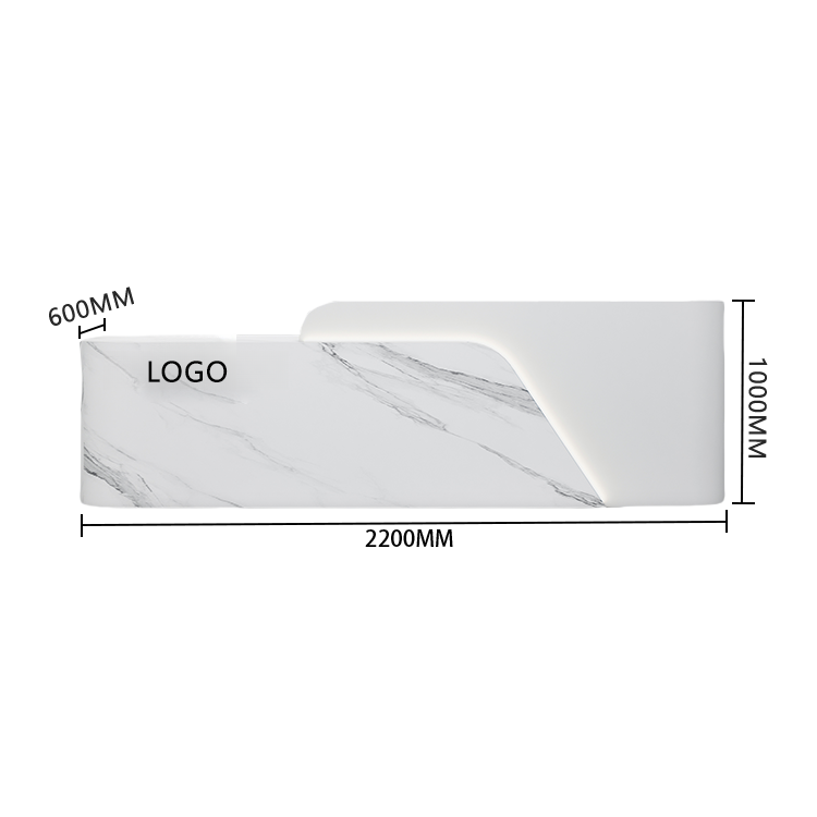 受付カウンター レジカウンター 受付台 店舗用 サロン 焼付塗装 大容量収納 ベージュ カスタマイズ可能 JDQT-BODS-N018