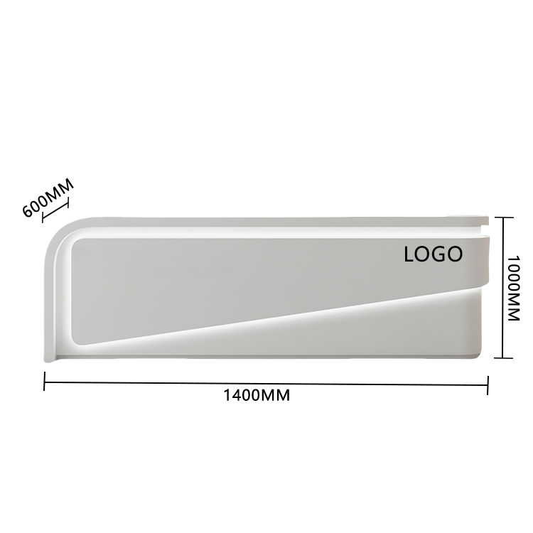 受付カウンター レジカウンター 大型 店舗用 引き出し 焼付塗装 大容量収納 グレー カスタマイズ可能 JDQT-BODS-N020