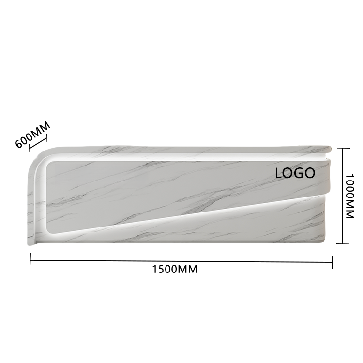 受付カウンター レジカウンター 大型 店舗用 引き出し 焼付塗装 大容量収納 グレー カスタマイズ可能 JDQT-BODS-N020