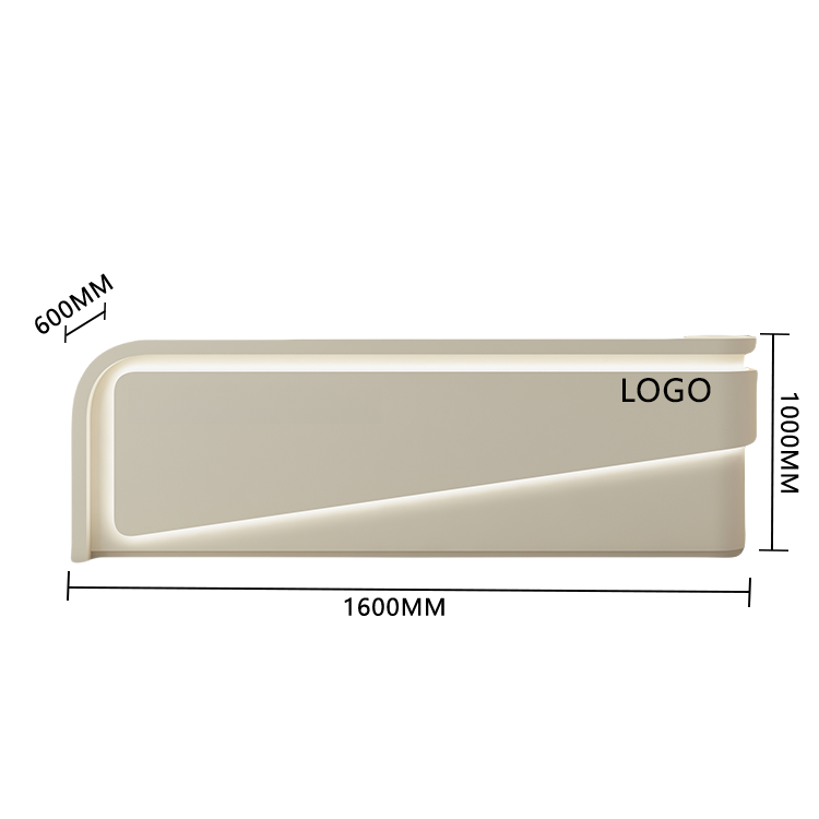 受付カウンター レジカウンター 大型 店舗用 引き出し 焼付塗装 大容量収納 グレー カスタマイズ可能 JDQT-BODS-N020