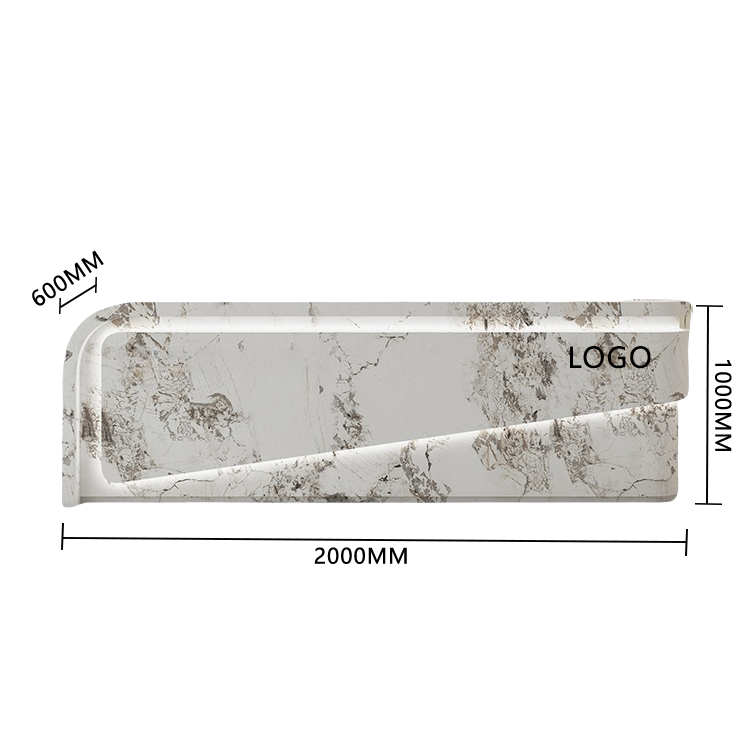 受付カウンター レジカウンター 大型 店舗用 引き出し 焼付塗装 大容量収納 グレー カスタマイズ可能 JDQT-BODS-N020