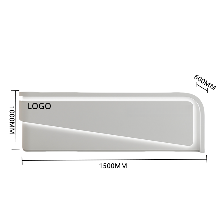 受付カウンター レジカウンター 大型 店舗用 引き出し 焼付塗装 大容量収納 グレー カスタマイズ可能 JDQT-BODS-N020