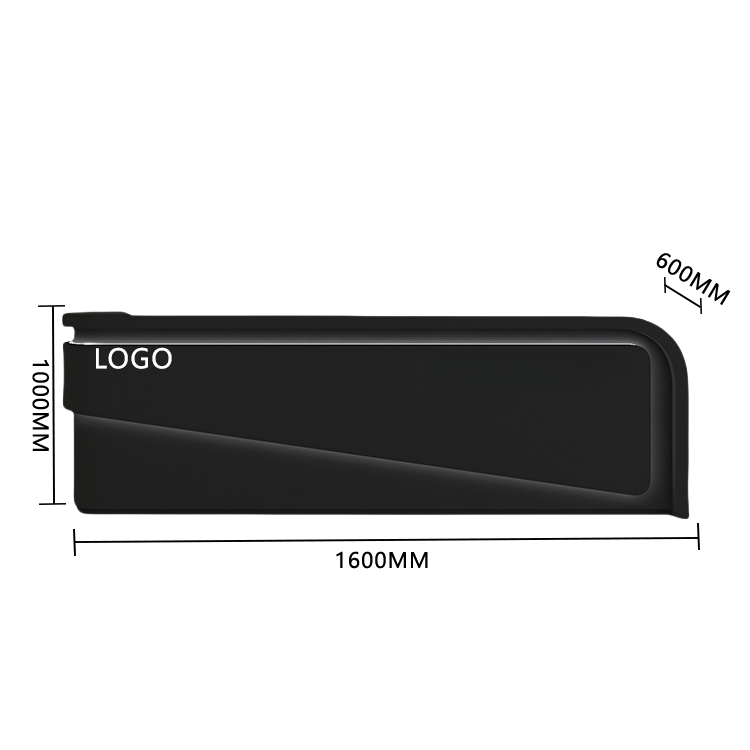 受付カウンター レジカウンター 大型 店舗用 引き出し 焼付塗装 大容量収納 グレー カスタマイズ可能 JDQT-BODS-N020