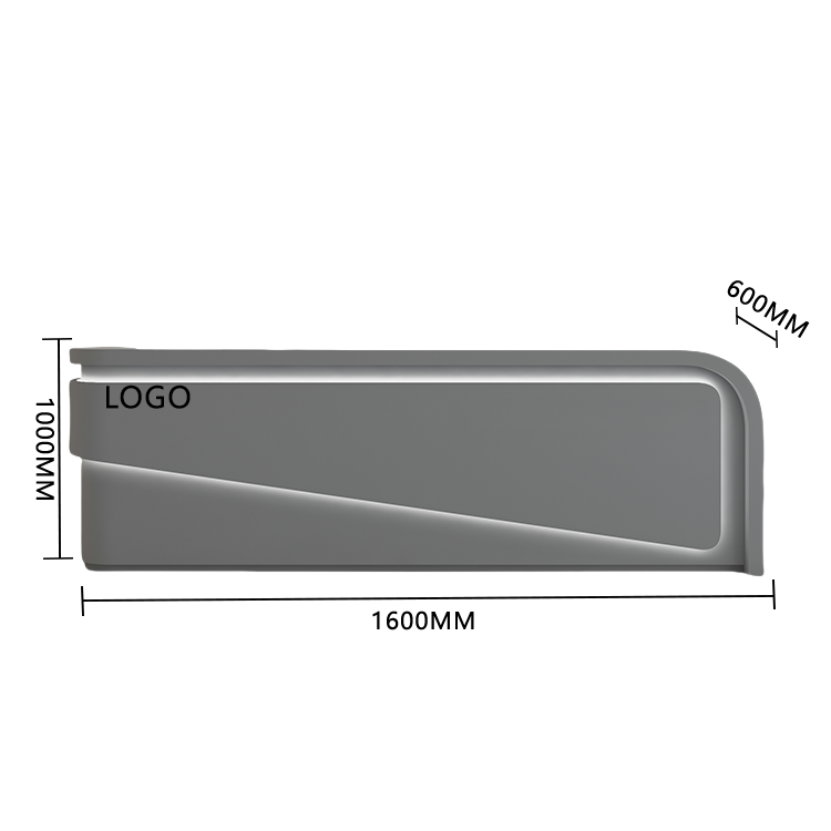 受付カウンター レジカウンター 大型 店舗用 引き出し 焼付塗装 大容量収納 グレー カスタマイズ可能 JDQT-BODS-N020