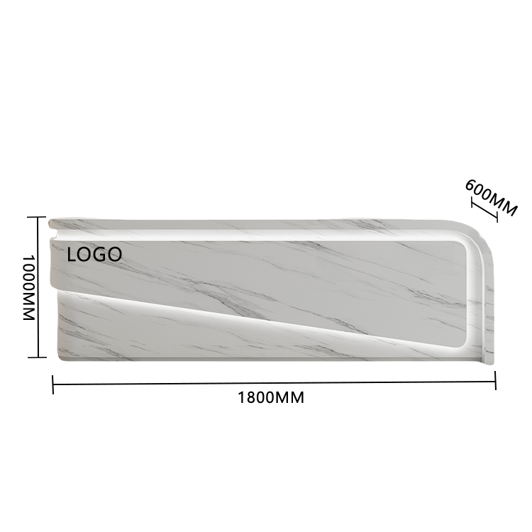 受付カウンター レジカウンター 大型 店舗用 引き出し 焼付塗装 大容量収納 グレー カスタマイズ可能 JDQT-BODS-N020