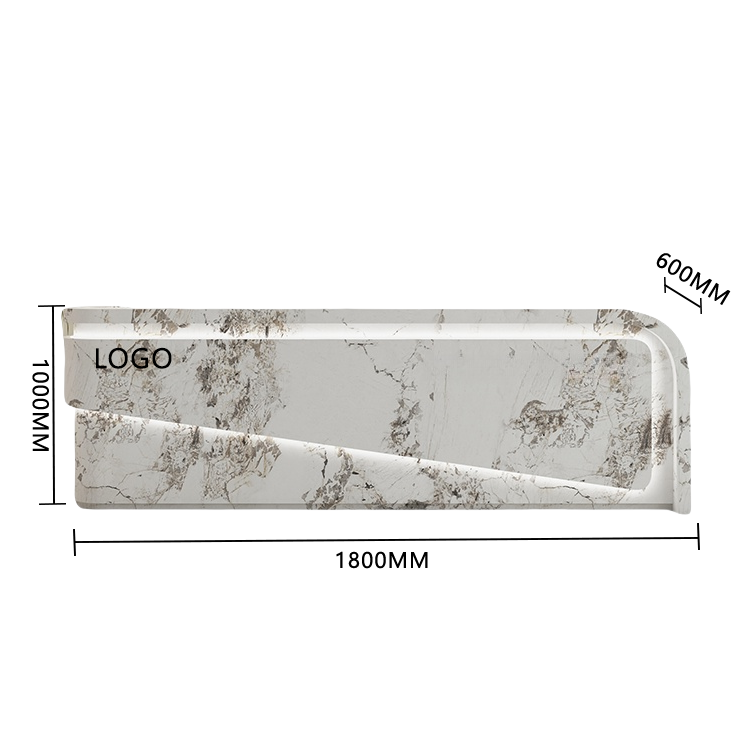 受付カウンター レジカウンター 大型 店舗用 引き出し 焼付塗装 大容量収納 グレー カスタマイズ可能 JDQT-BODS-N020