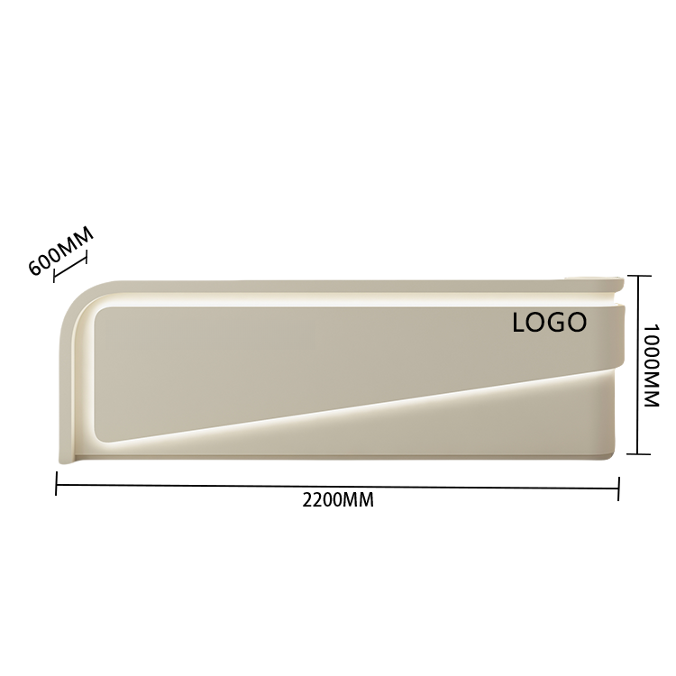 受付カウンター レジカウンター 大型 店舗用 引き出し 焼付塗装 大容量収納 グレー カスタマイズ可能 JDQT-BODS-N020