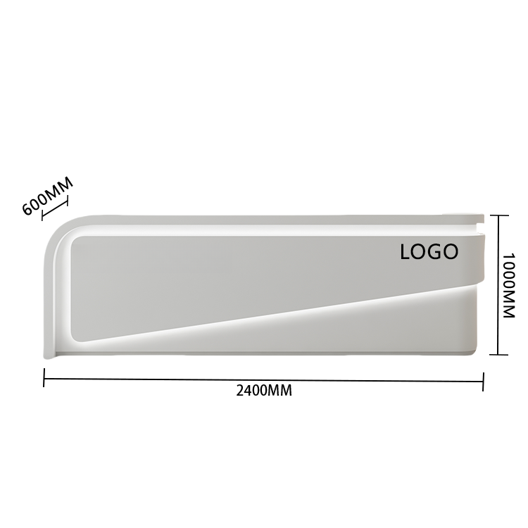 受付カウンター レジカウンター 大型 店舗用 引き出し 焼付塗装 大容量収納 グレー カスタマイズ可能 JDQT-BODS-N020