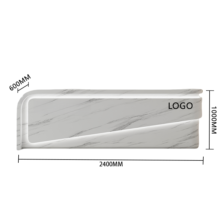 受付カウンター レジカウンター 大型 店舗用 引き出し 焼付塗装 大容量収納 グレー カスタマイズ可能 JDQT-BODS-N020