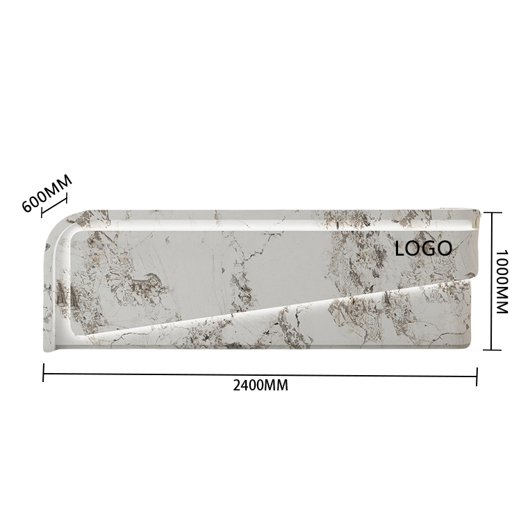 受付カウンター レジカウンター 大型 店舗用 引き出し 焼付塗装 大容量収納 グレー カスタマイズ可能 JDQT-BODS-N020