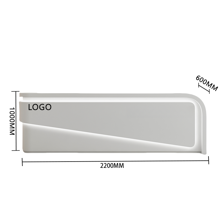 受付カウンター レジカウンター 大型 店舗用 引き出し 焼付塗装 大容量収納 グレー カスタマイズ可能 JDQT-BODS-N020