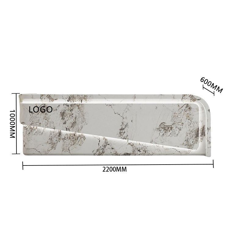 受付カウンター レジカウンター 大型 店舗用 引き出し 焼付塗装 大容量収納 グレー カスタマイズ可能 JDQT-BODS-N020