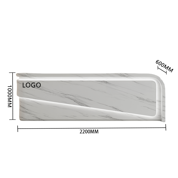 受付カウンター レジカウンター 大型 店舗用 引き出し 焼付塗装 大容量収納 グレー カスタマイズ可能 JDQT-BODS-N020