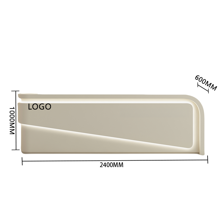 受付カウンター レジカウンター 大型 店舗用 引き出し 焼付塗装 大容量収納 グレー カスタマイズ可能 JDQT-BODS-N020