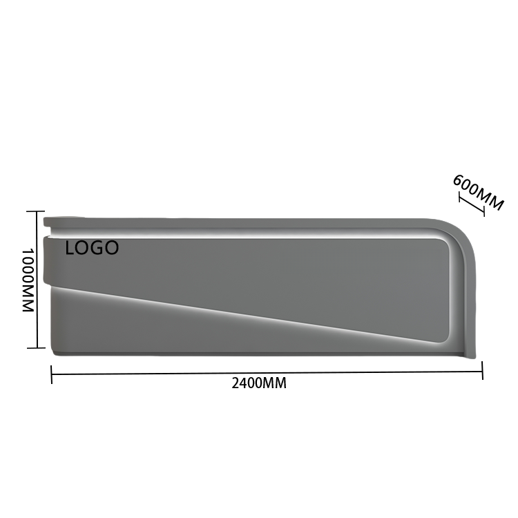 受付カウンター レジカウンター 大型 店舗用 引き出し 焼付塗装 大容量収納 グレー カスタマイズ可能 JDQT-BODS-N020