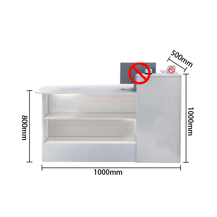 受付カウンター レジカウンター 店舗用 美容院用 鍵ロック 配線穴 角丸 オシャレ ナチュラル カスタマイズ可能 JDQT-N002